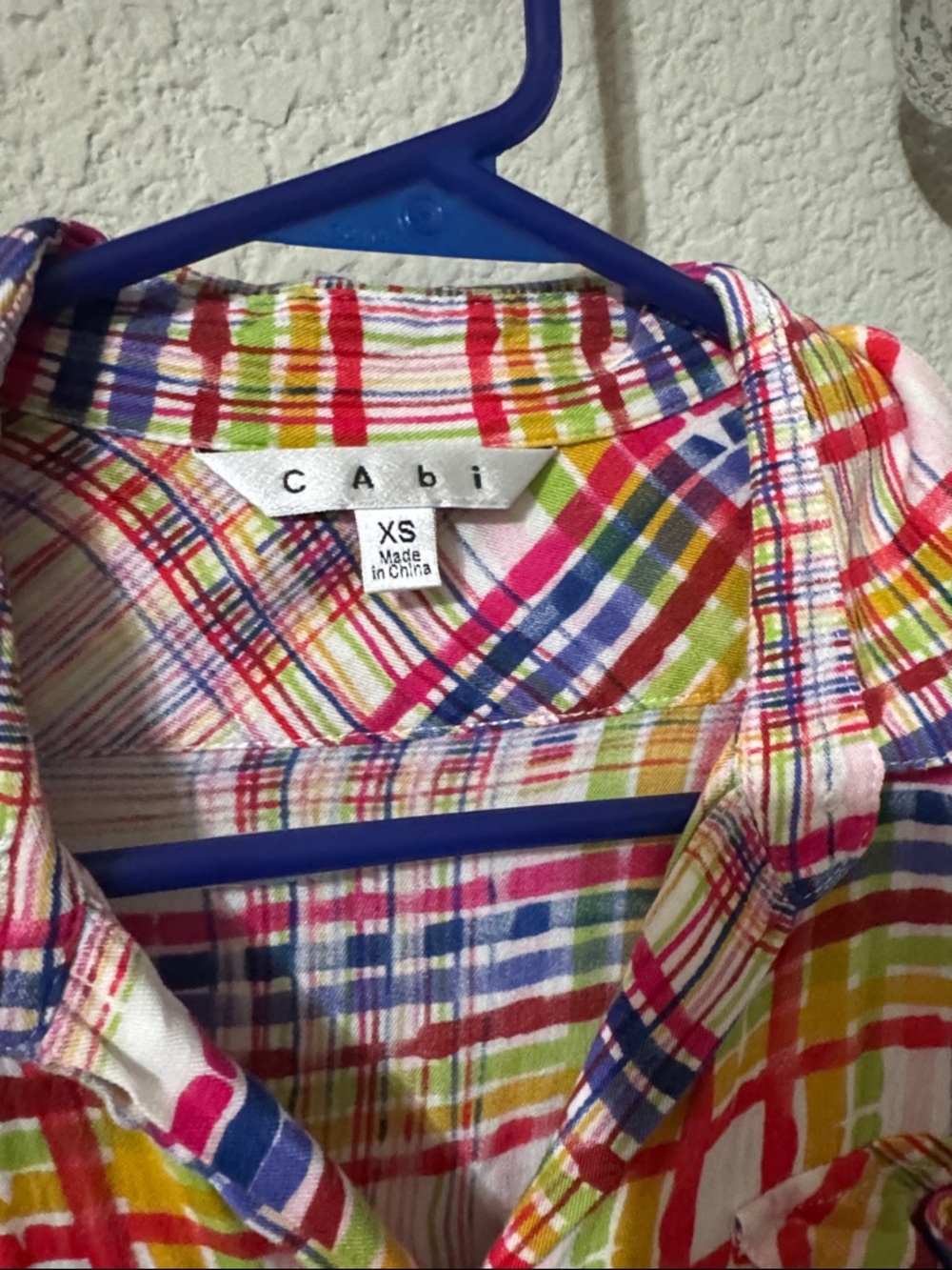 CAbi Multicolor Plaid Button-Up Shirt - Pink, Yellow, Blue, Red - Picture 2 of 4